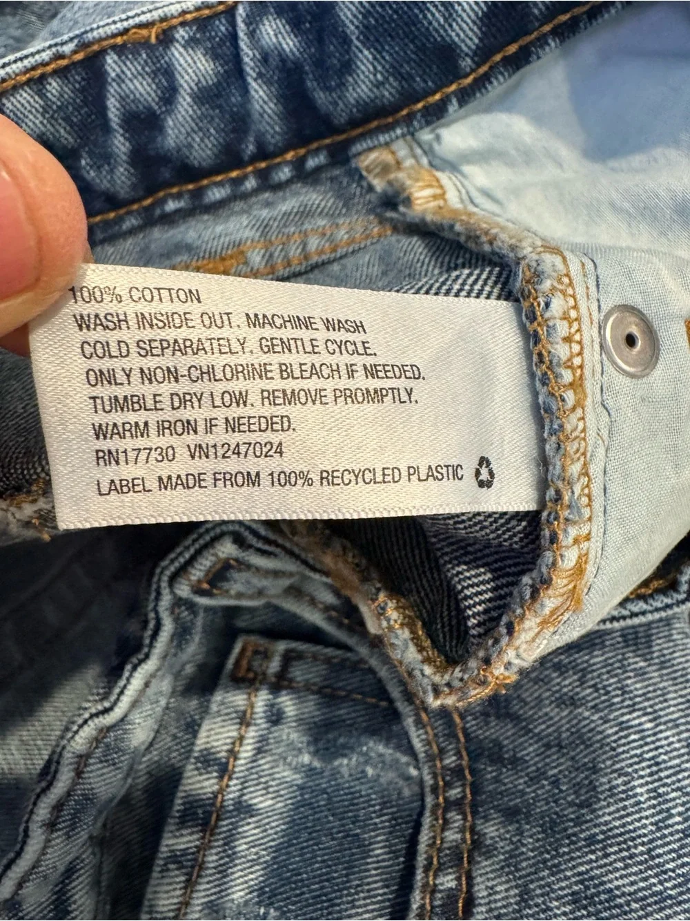 Wild Fable high-rise denim shorts w/ distressed acid wash finish &raw,frayed hem